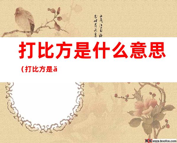 打比方是什么意思（打比方是什么意思比如）