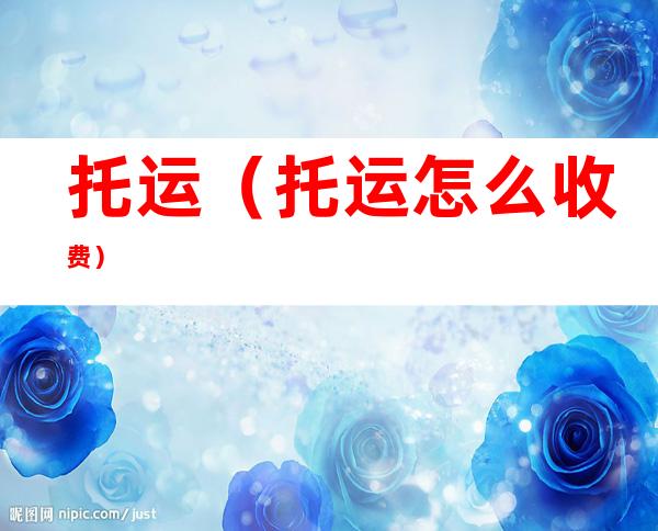 托运（托运怎么收费）