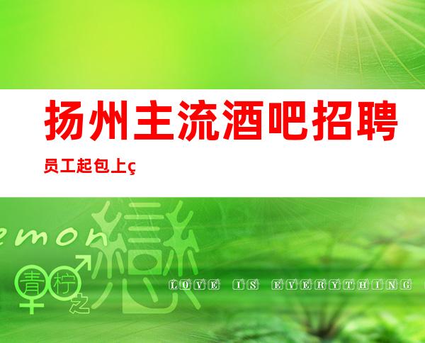 扬州主流酒吧招聘员工 起包上班要求真不高