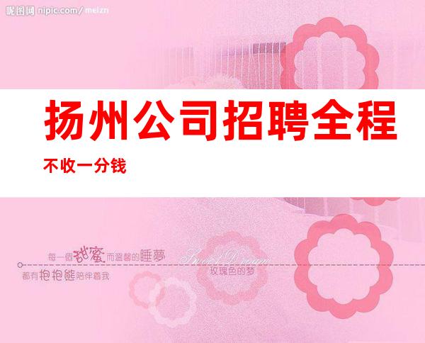 扬州公司招聘全程不收一分钱