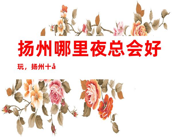 扬州哪里夜总会好玩，扬州十大夜总会消费情况预定