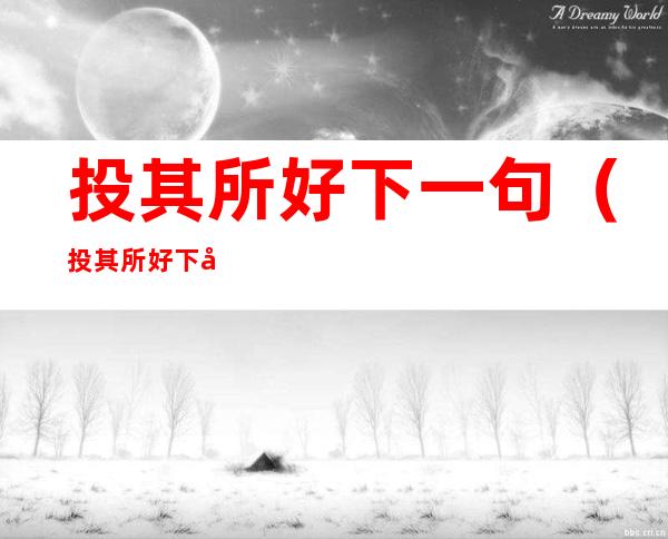 投其所好下一句（投其所好下句是什么）