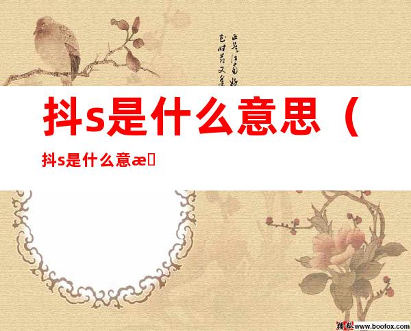 抖s是什么意思(抖s是什么意思m是什么意思)