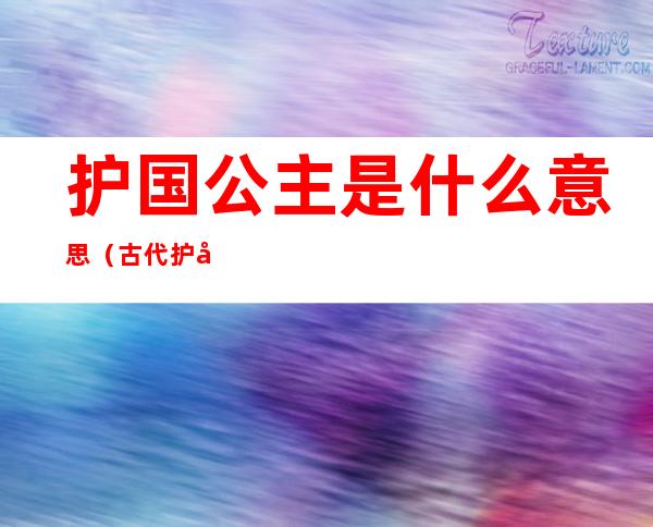 护国公主是什么意思(古代护国公主是什么身份)