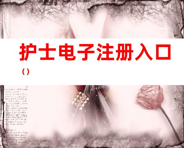 护士电子注册入口()