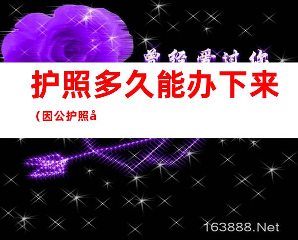 护照多久能办下来（因公护照多久能办下来）