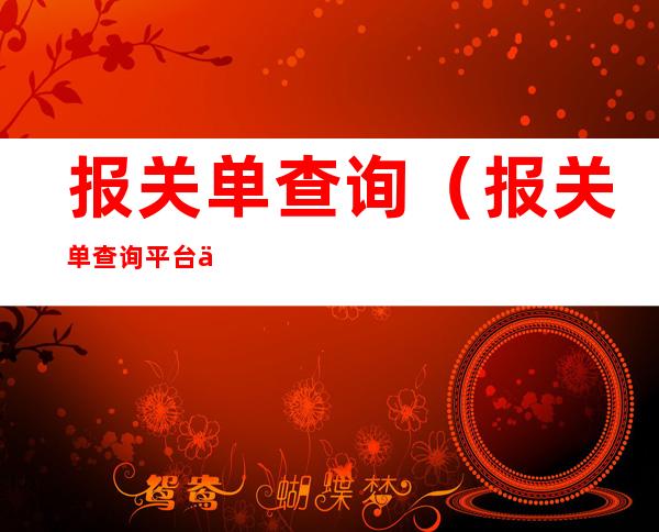 报关单查询(报关单查询平台中国电子口岸)