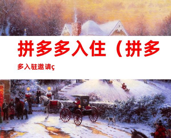 拼多多入住(拼多多入驻邀请码)