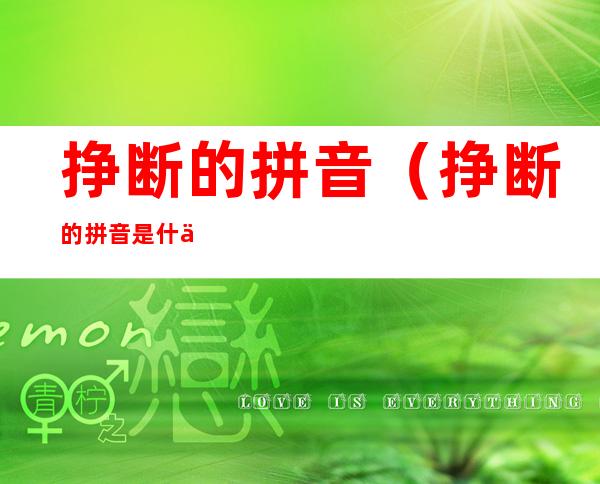 挣断的拼音（挣断的拼音是什么）