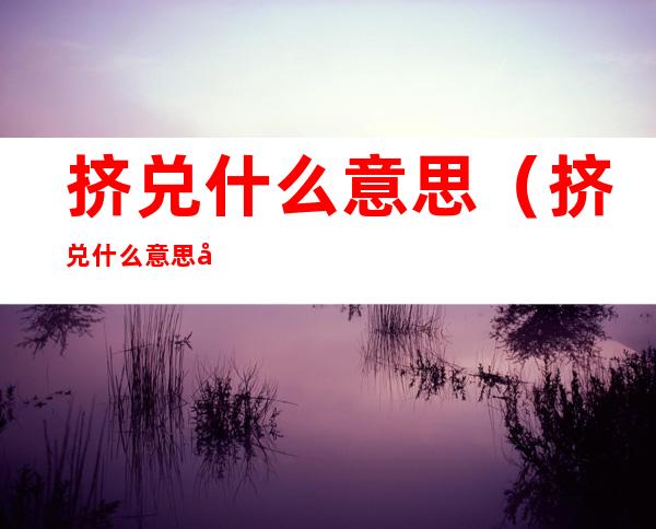 挤兑什么意思（挤兑什么意思兑）