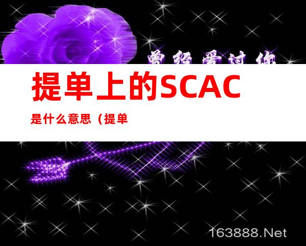 提单上的SCAC是什么意思(提单上记载SLAC)