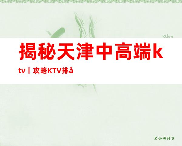 揭秘天津中高端ktv丨攻略KTV排名前十