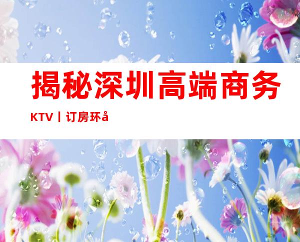 揭秘深圳高端商务KTV丨订房环境档次豪华大气