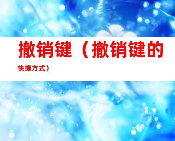 撤销键(撤销键的快捷方式)