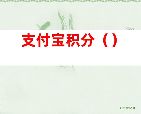 支付宝积分（）