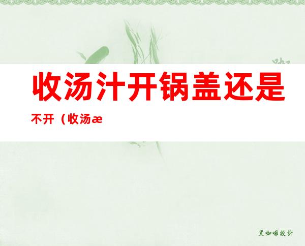 收汤汁开锅盖还是不开(收汤汁开锅盖还是不开快)