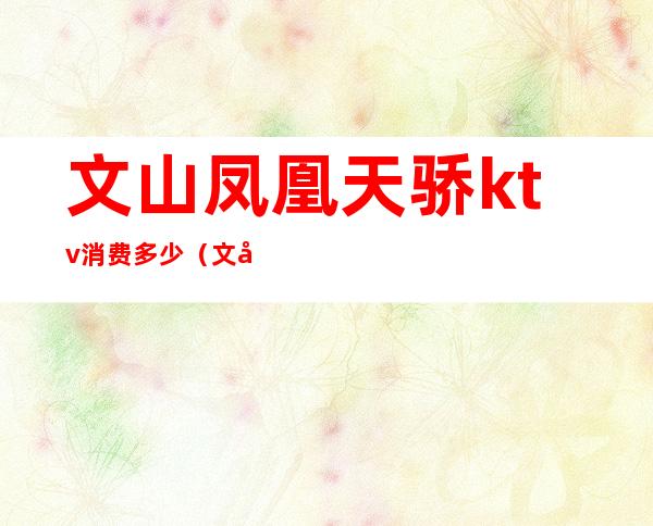 文山凤凰天骄ktv消费多少(文山凤凰天骄ktv消费多少钱)