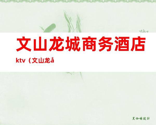 文山龙城商务酒店ktv(文山龙城商务酒店足浴)