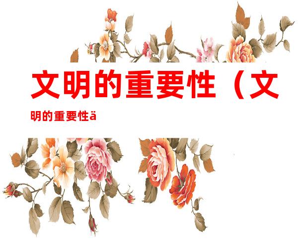文明的重要性（文明的重要性作文）