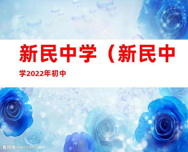 新民中学(新民中学2022年初中招生)