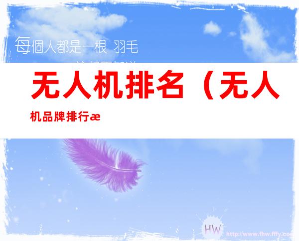 无人机排名(无人机品牌排行榜)