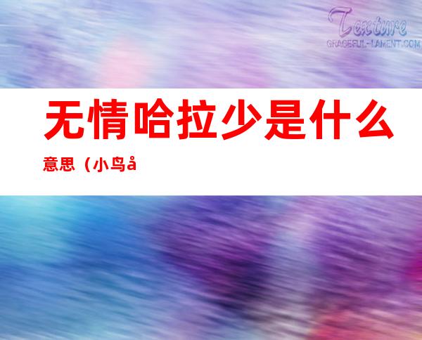 无情哈拉少是什么意思(小鸟加无情哈拉少是什么意思)