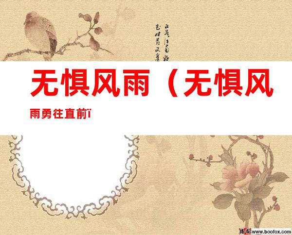 无惧风雨(无惧风雨勇往直前)