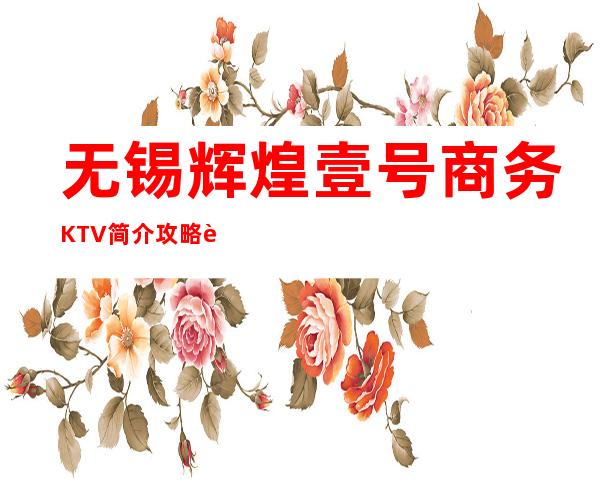 无锡辉煌壹号商务KTV简介攻略/辉煌壹号包厢怎么预定。
