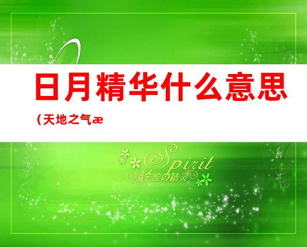 日月精华什么意思(天地之气日月精华什么意思)