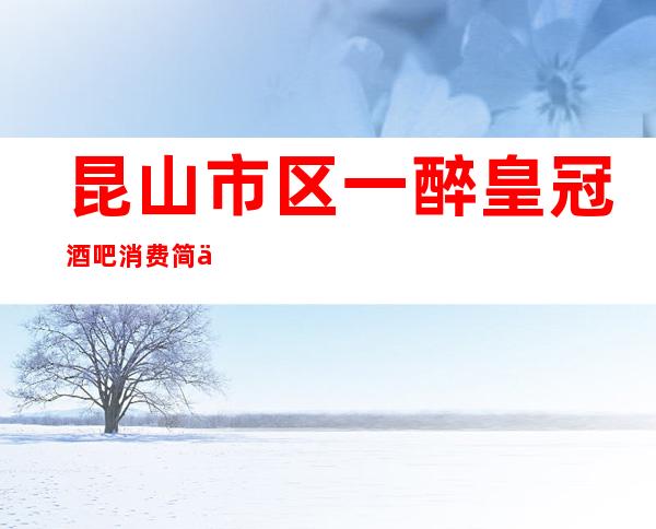 昆山市区一醉皇冠酒吧消费简介，一醉皇冠酒吧攻略玩法。