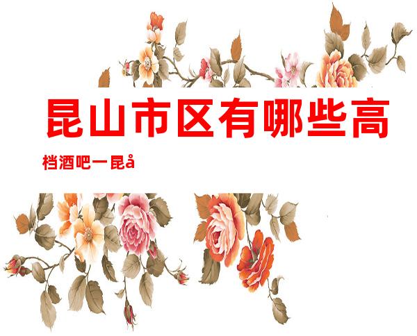 昆山市区有哪些高档酒吧一昆山之夜酒吧怎么样？