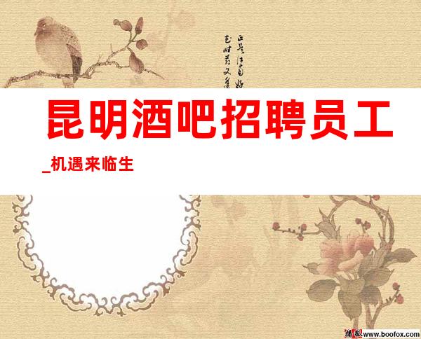 昆明酒吧招聘员工_机遇来临生意好酒吧助你上班