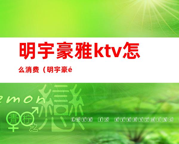 明宇豪雅ktv怎么消费(明宇豪雅夜总会)
