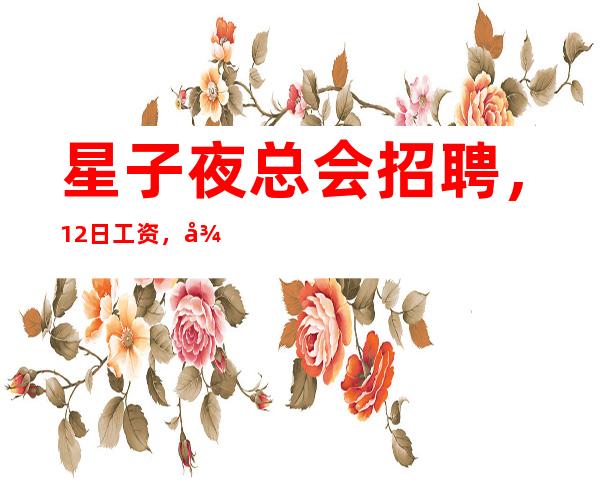 星子夜总会招聘,12日工资,待遇很好