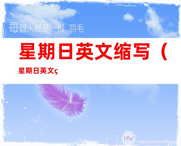 星期日英文缩写（星期日英文缩写手表）