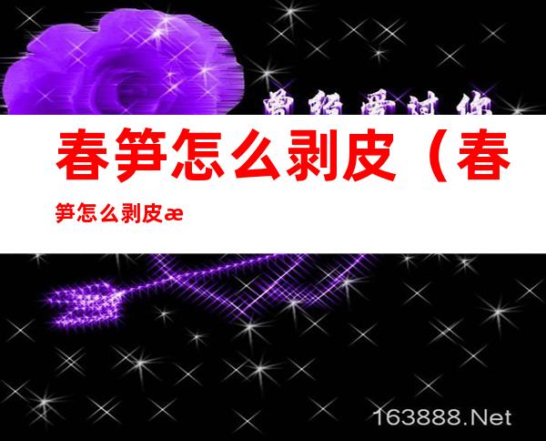 春笋怎么剥皮(春笋怎么剥皮怎么吃)
