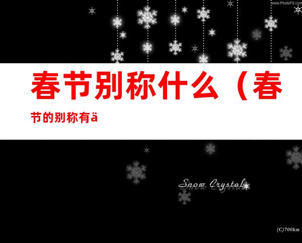 春节别称什么(春节的别称有什么?)