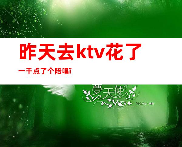 昨天去ktv花了一千点了个陪唱(昨天去ktv花了一千点了个陪唱)
