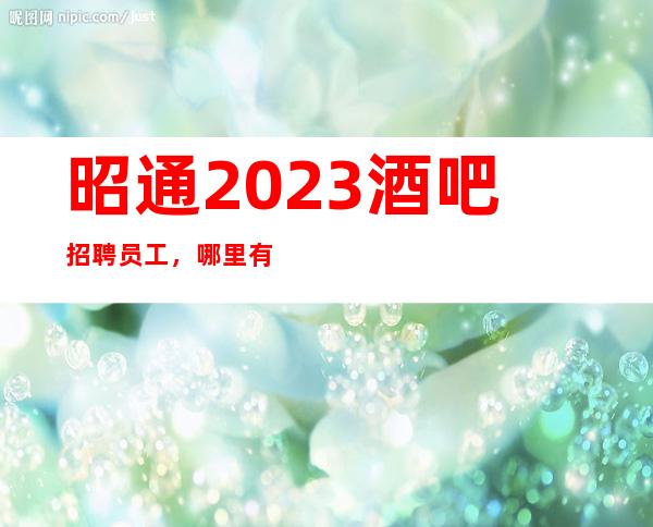 昭通2023酒吧招聘员工,哪里有场,没有压力