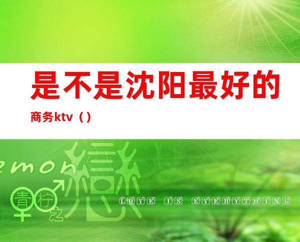是不是沈阳最好的商务ktv()