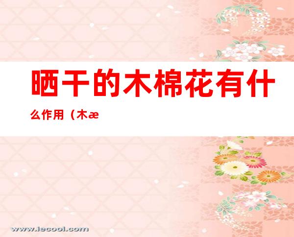 晒干的木棉花有什么作用(木棉花晒干有什么功效)