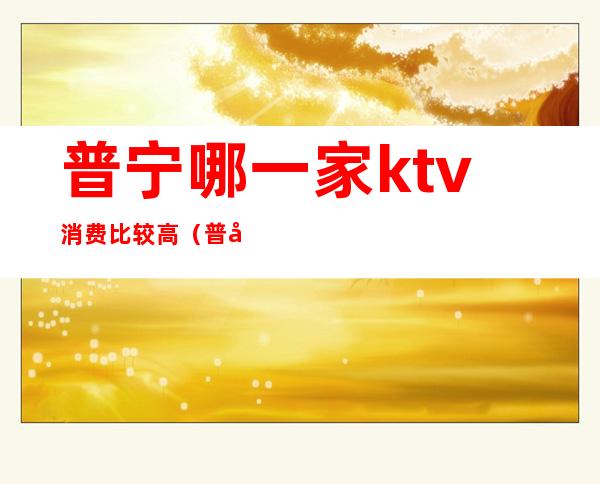 普宁哪一家ktv消费比较高(普宁商务KTV)