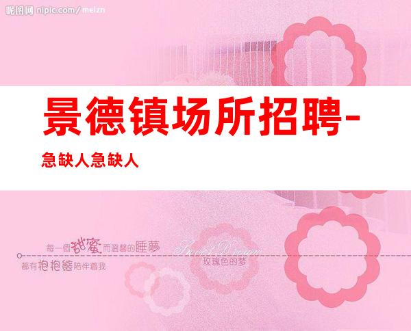 景德镇场所招聘-急缺人急缺人