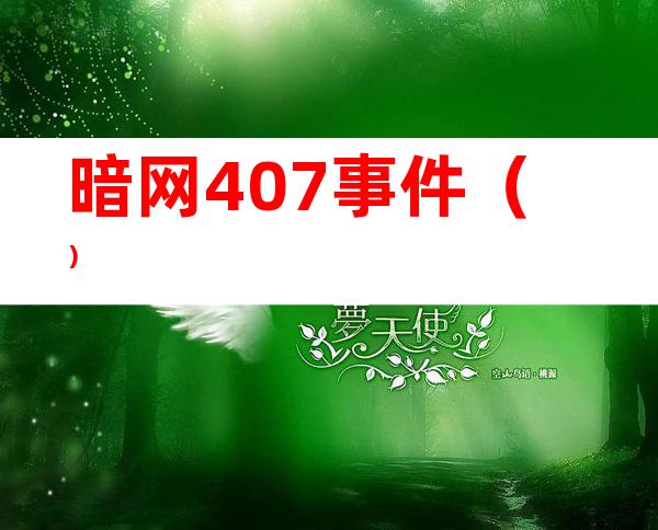 暗网407事件()