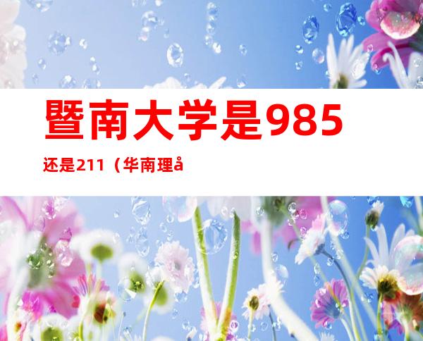 暨南大学是985还是211(华南理工大学是985还是211)