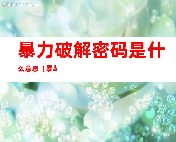 暴力破解密码是什么意思?（暴力破解密码是指什么）