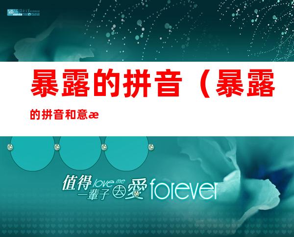 暴露的拼音(暴露的拼音和意思)