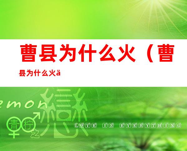 曹县为什么火(曹县为什么火了棺木网)