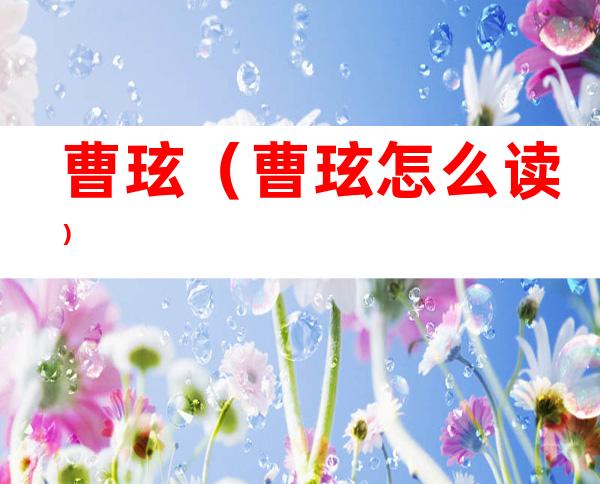 曹玹(曹玹怎么读)