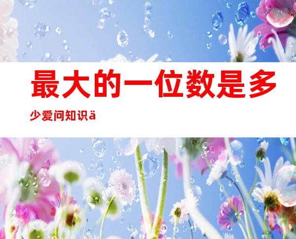 最大的一位数是多少爱问知识人(一个最大的一位数是多少)